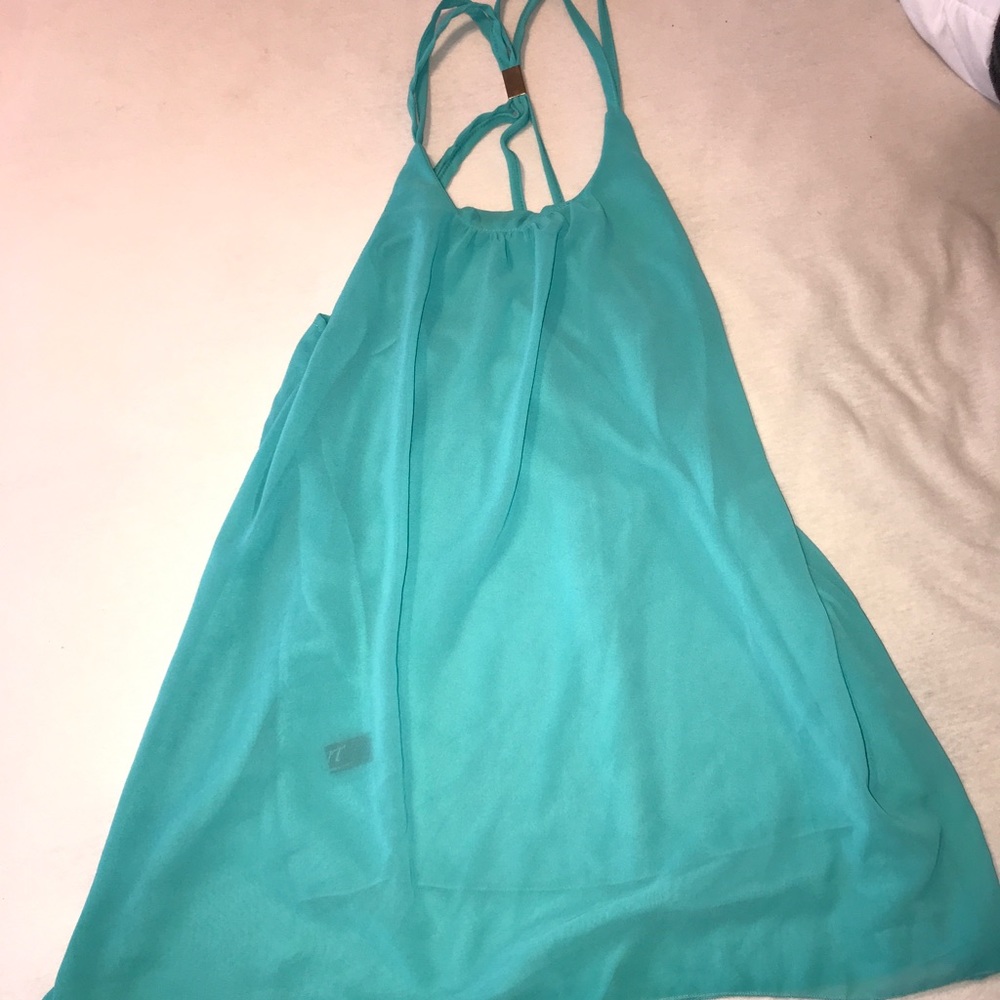 Teal flowy dress